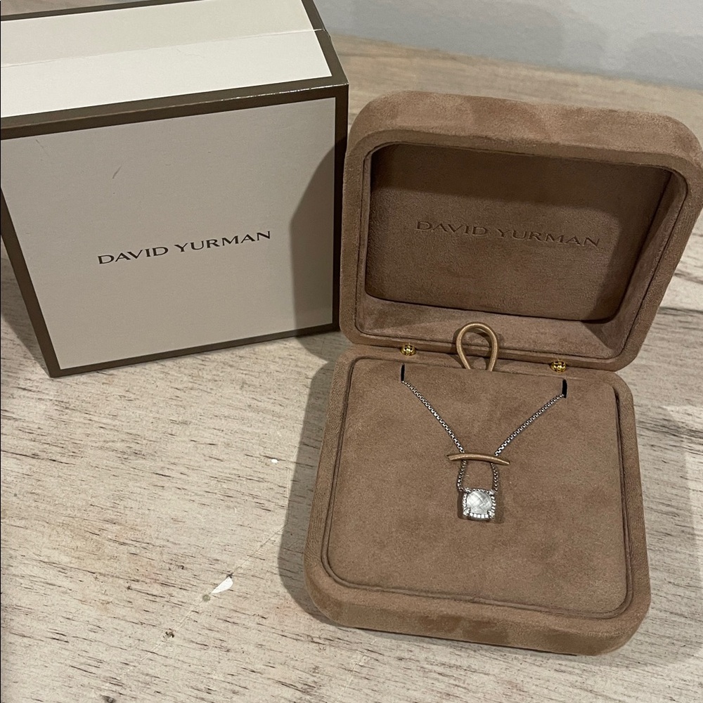 David Yurman Silver Necklace with Prasiolite Pendant